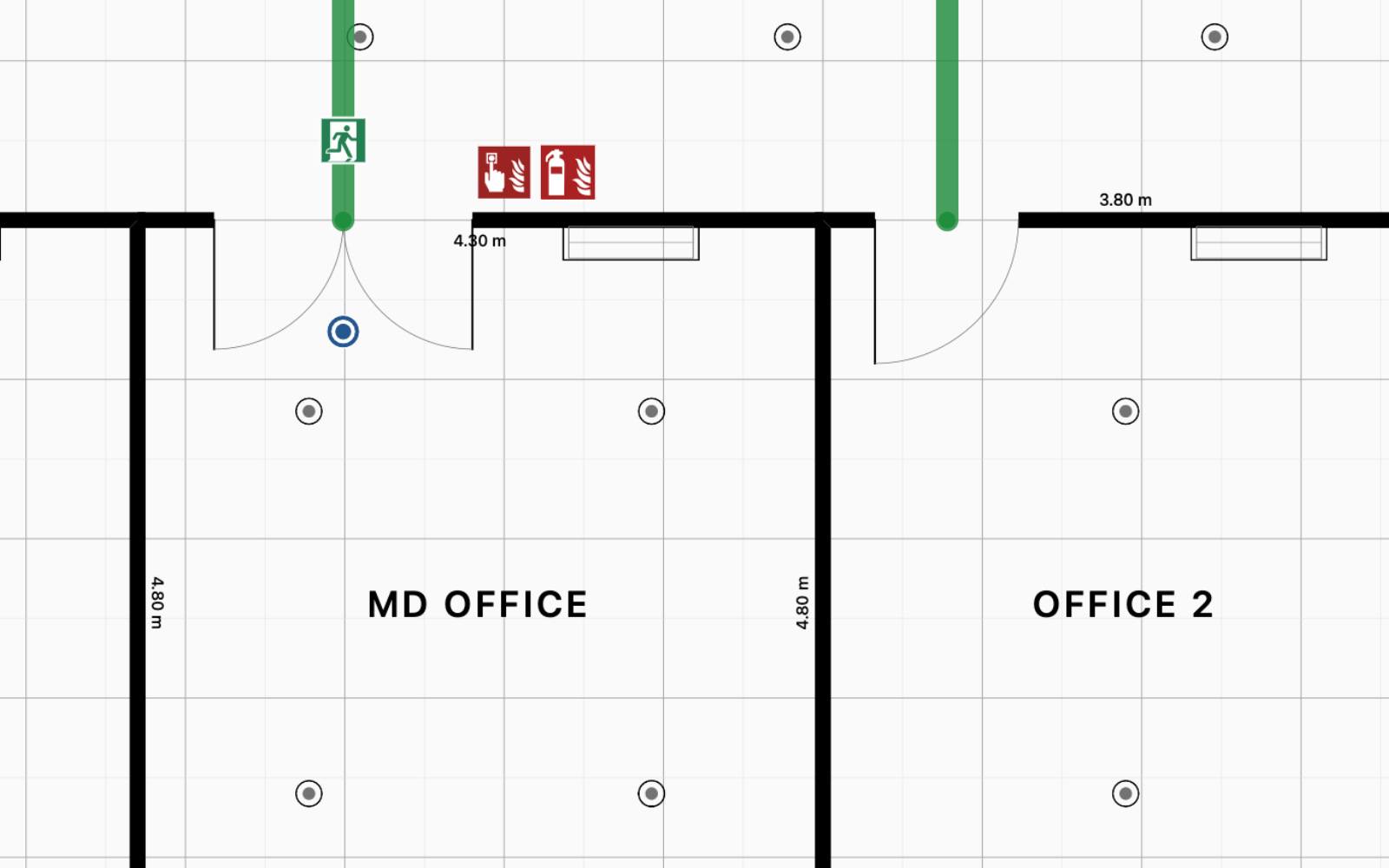 A fire-escape plan in Kaleidoscope Plan